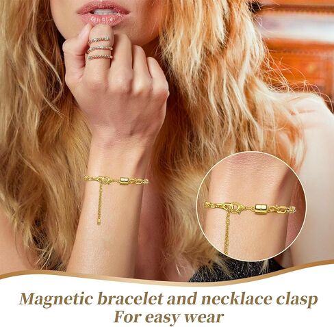 Magnetic Necklace Clasp and Closures with Lobster Clasp, 14K Gold and Silver Bracelet Necklace Extenders for Women Jewelry Magnetic Clasps for Necklaces(12PCS) in Saudi Arabia