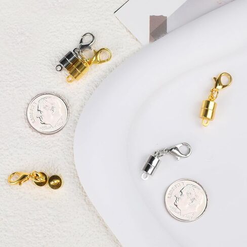 Magnetic Necklace Clasp and Closures with Lobster Clasp, 14K Gold and Silver Bracelet Necklace Extenders for Women Jewelry Magnetic Clasps for Necklaces(12PCS) in Saudi Arabia