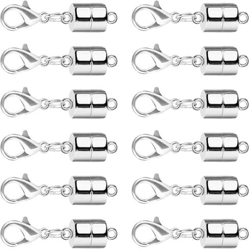 Magnetic Necklace Clasp and Closures with Lobster Clasp, 14K Gold and Silver Bracelet Necklace Extenders for Women Jewelry Magnetic Clasps for Necklaces(12PCS) in Kuwait