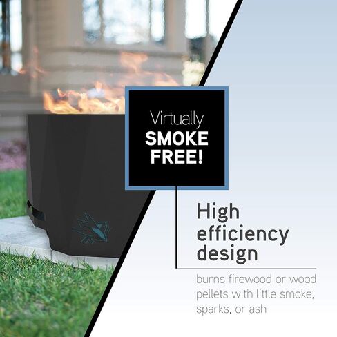 Blue Sky Outdoor Living NHL Ottawa Senators 24 "Steel Peak Patio Patio Fire Fire With With Spark Screen Kit ، Firewood و/أو Wood Pellet Burning in Kuwait