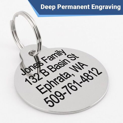 Gotags Paw Paw Print Pet Tag Stailless Steel for Dogs and Cats ، 4 خطوط من اسم المعرف المحفور المخصص والرقم ، في الفولاذ المقاوم للصدأ و 15 لونًا بريقًا (حزمة صغيرة من 1) in Kuwait