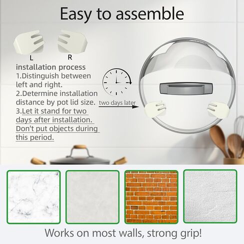 Li&Zhao Pot Lid Organizer for Cabinet Door - 5 Pairs of Lid Organizers Inside Cabinet Pot and Pan Organizer Door Wall Mount Pot Lid Holder Pot Cover Holder Rack for Kitchen Cupboard(Black) in Saudi Arabia