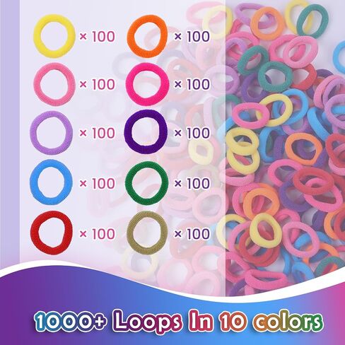 FUNiOi Kids Art and Craft Kit, Rubber Band Bracelet Make Toy, Cat Weaving Comb, 1000+ Colorful Hair Ties, DIY, Organizer Case, Gift for Girls 7-12 Years in Saudi Arabia