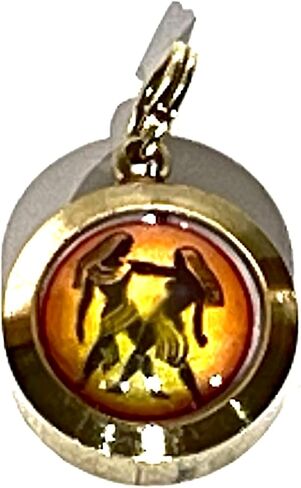Zodiac Constellation Pendant Necklace - Sun Sign Amulet - Rashi Yantra Pendant - 3/4 Inch Brass Pendant with Zodiac Yantra (Capricorn Sun Sign or Makar Rashi) in Saudi Arabia