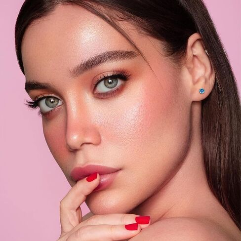 Round Cubic Zirconia Stud Earrings for Women Girls, 4mm Birthstone Stud Earrings Hypoallergenic Flat Back Stud Earrings Stainless Steel Cartilage Earrings Brilliant Handmade Screw Back Earrings in Kuwait