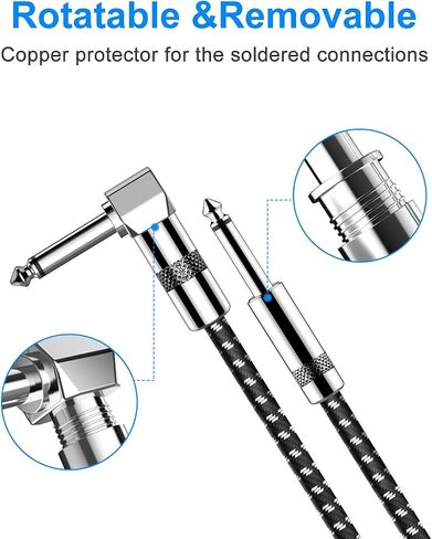 New bee Guitar Cable 10 ft Electric Instrument Cable Bass AMP Cord 1/4 Straight to Straight for Electric Guitar, Bass Guitar, Electric Mandolin, Pro Audio in Saudi Arabia