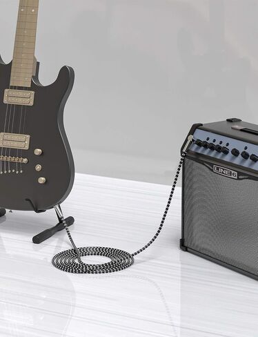 New bee Guitar Cable 10 ft Electric Instrument Cable Bass AMP Cord 1/4 Straight to Straight for Electric Guitar, Bass Guitar, Electric Mandolin, Pro Audio in Saudi Arabia