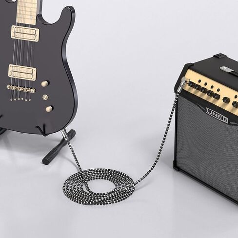 New bee Guitar Cable 10 ft Electric Instrument Cable Bass AMP Cord 1/4 Straight to Straight for Electric Guitar, Bass Guitar, Electric Mandolin, Pro Audio in Saudi Arabia