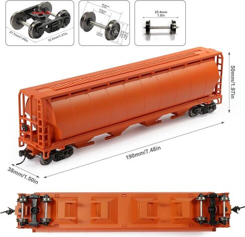Evemodel C8744 HO Scale 1:87 Cylindrical Covered Grain Hopper Car Rolling Stock Model Railway (Green) in Saudi Arabia