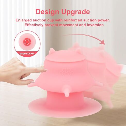 Puppy Milk Feeder,Dispenser Food Grade Silicone with 4 Dummy Nipples 230ml Capacity,Leak Proof Ideal Height Strong Suction,Puppy Milk Feeding Station for Newborn Dogs(Pink) in Kuwait