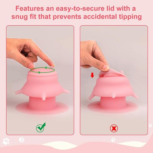 Puppy Milk Feeder,Dispenser Food Grade Silicone with 4 Dummy Nipples 230ml Capacity,Leak Proof Ideal Height Strong Suction,Puppy Milk Feeding Station for Newborn Dogs(Pink) in Kuwait