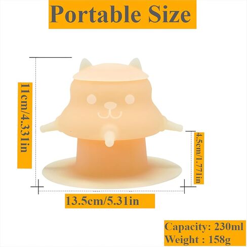 230ML Silicone Puppy Feeder for Multiple Puppies, Puppy Milk Feeder Puppy Bottles for Nursing Station with 4 Teats for Kittens, Puppies, Rabbits, Pigs Nursing Supplies (Orange) in Kuwait