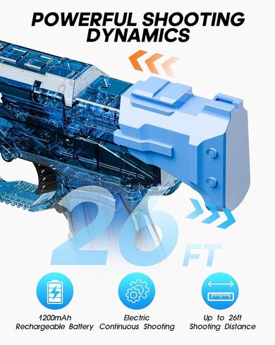 Strongest Electric Water Gun for Kids Ages 8-12, Transparent Automatic Squirt Guns High Powered IP67 Waterproof, Bodinator Classic Water Gun Summer Pool Toys for Kids/Aldults in Saudi Arabia