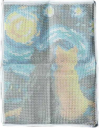 Glaecyy Latch Hook Kits Rug Crochet خيوط خيوط طقم مع Starry Night Cat Color Canvas Canvas Brugwork Hook و Latch Kit Kids Decoration 20.5'x15 '' (Cat) in Kuwait