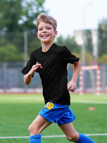 Boys Neon Shirts Dry Fit Athletic T Shirts UPF 50+ Performance Cooling Shirt Short Sleeve Rash Guard Kids Top for Boys Girls in Kuwait