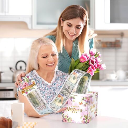 Mothers Day Money Box for Cash Gift Pull, Money Pull Box Gift Best Mom Ever, Funny Mothers Day Money Pull Box, Happy Mother’s Day Box for Cash with Pull Out Card DIY Set from Daughter Son (Watercolor) in Saudi Arabia
