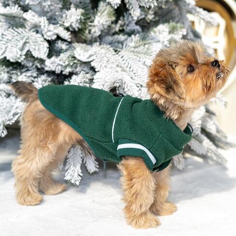 Fleece Puppy Sweater,Warm Pullover Fleece Dog Jacket with D-Ring,Winter Small Dog Sweater Coat,Cold Weather Dog Clothes for Small Dogs Teacup Dog Chihuahua Yorkie Boy or Girl-Blue-Grey S in Saudi Arabia
