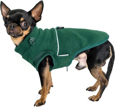 Fleece Puppy Sweater,Warm Pullover Fleece Dog Jacket with D-Ring,Winter Small Dog Sweater Coat,Cold Weather Dog Clothes for Small Dogs Teacup Dog Chihuahua Yorkie Boy or Girl-Blue-Grey S in Saudi Arabia