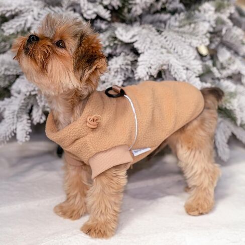 Fleece Puppy Sweater,Warm Pullover Fleece Dog Jacket with D-Ring,Winter Small Dog Sweater Coat,Cold Weather Dog Clothes for Small Dogs Teacup Dog Chihuahua Yorkie Boy or Girl-Blue-Grey S in Saudi Arabia