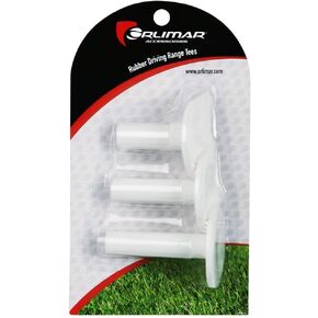 Orlimar White Rubber Driving Range Golf Tees for Range Mats (3 Pack), 2-inch, 2.5-inch and 2.75-inch Heights for Indoor or Outdoor Use
