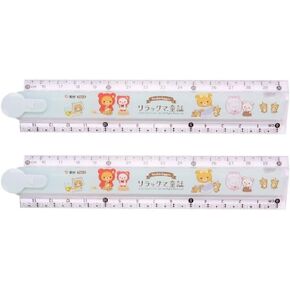 2 Pcs Cute Cartoon Animal Print Plastic Rulers, Kids Ruler for School, Farmhouse Teacher Prizes Book Markers Students Jungle Animal Party FavorStationery Drawing Rulers Teaching Materials