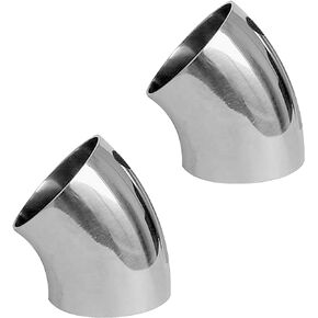 2 Pcs 45 Degree Exhaust Elbow OD 2.5 Inch Stainless Steel Bend Tube Elbow Exhaust Pipes for Car Stair Railing