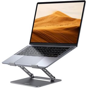 Aoviho Adjustable Laptop Stand for Desk,Portable Laptop Stand Holder and Riser,Foldable Aluminum Notebook Computer Stands for MacBook Air Pro HP Lenovo Dell Samsung Chromebook, 10-15.6 inch, Silver in Saudi Arabia
