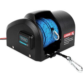 Camco Trac Outdoors Fisherman 25-G3 Electric Anchor Winch - Anchors Up to 25 lb. - Includes 100-feet of Pre-Wound Anchor Rope with Use (69002), Black
