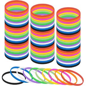 100 PCS Thin Rubber Bracelets, Elastic Silicone Wristbands for Men Women in Kuwait