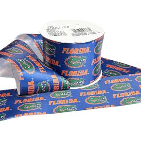 2.5" Florida Gators Ribbon, Licensed by Offray Ribbon - Officially Licensed (Blue - 1 Yard (3 Feet))
