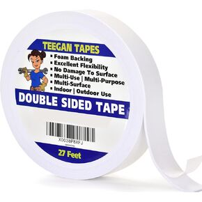 Gaffer Power Foam Tape Craft Double Sided | Heavy Duty Double Sided Mounting Tape | Double Sided Fabric Tape for Clothing | Outdoor Double Sided Mounting Tape|1-inch x 27 Feet, 1/16 Thick in Kuwait