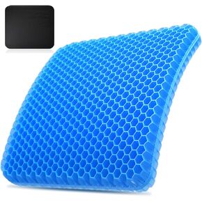 Cooling Gel Chair Cushions, Removable, Machine Washable Cover, Chair Pads for Indoor Dining Room and Kitchen Chairs, Floor Pillow Cushions for Adults Set of 2 Large Square Gel Pillows for Seating