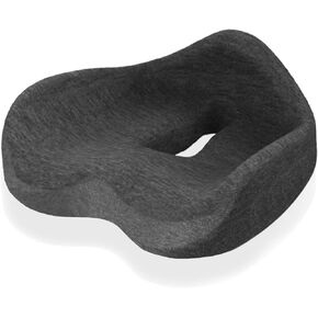 وسادة مقعد من إسفنج الذاكرة بنسبة 100% لتخفيف الضغط على العصعص لساعات طويلة من الجلوس على كرسي المكتب/المنزل، السيارة، الكرسي المتحرك (رمادي) in Kuwait