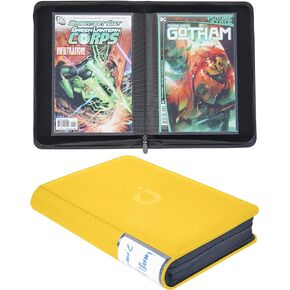 D DACCKIT Comic Book Binder, Comic Book Storage Album with Sleeves fit for Current, Silver Age, Regular Comics - Orange