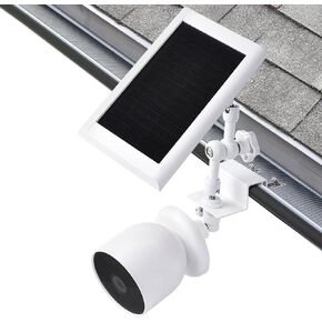 2-in-1 Gutter Mount for Google Nest Cam Outdoor (Battery) Camera and Solar Panel, 360° Adjustable Mounting Bracket for Solar Panel, Perfect View Angle and Easy to Install