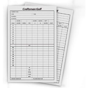 Craftsman Golf 10pcs 6.3 x 4 Inch Golf Score Sheet Golf Scorecards Record Score Keeper Card Track Golf Stats