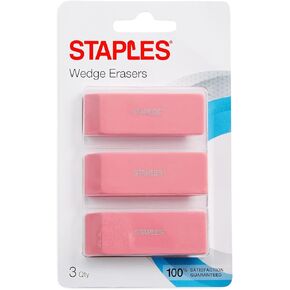 ممحاة إسفينية وردية من ستابلز، 3/عبوة in Kuwait