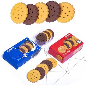 35 PCS Cookie Fun Food Erasers for Students, Bulk Biscuit Cute Pencil Erasers for Kids Classroom Rewards