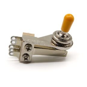 Switchcraft 3-Way Right Angle"L-Type" Toggle Switch w/Genuine Switchcraft Tip - Black, White, Cream or Amber - for Electric Guitar (Amber Tip)