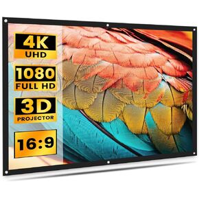 شاشة عرض 120 بوصة، شاشة عرض 16:9، شاشة سينما HD 4K قابلة للطي ومضادة للتجاعيد للمسرح المنزلي الداخلي والخارجي (120 بوصة)