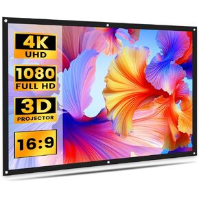 Projector Screen 100 inch, 16:9 Projection Screen, HD 4K Foldable Anti-Crease Cinema Screen for Home Theater Indoor Outdoor (100 inch)