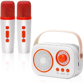Kids Karaoke Machine with Two Microphone,Kids Toys for Girls and Boys Gifts,Christmas Birthday Gifts for Girls Boys Age 4-12 Years Old. (White)