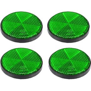 X AUTOHAUX 4pcs M6x1.0 Green Plastic Universal Screw Mount Reflective Warning Reflector for Motorcycle Bike