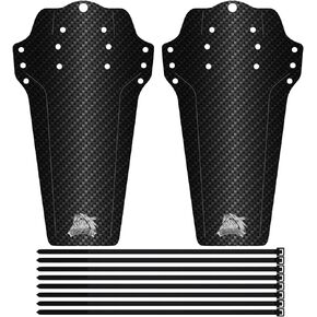 2PCS Mountain Bike Mud Guard,Adjustable Carbon Fiber MTB Fenders -Universal Front or Rear MTB Fender Compatible with 20"/24"/26"/27.5"/29" Mountain Bike Mudguards - Soft Shell