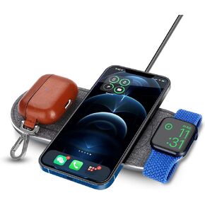 5 Coil 3 in1 Wireless Charge Three Devices,Wireless Charging pad,for iPhone14/13/12/Airpods & Apple Watch UItra, for All Enabled Phones(Including 36W Adapter) in Saudi Arabia