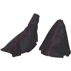 The Tuning-Shop Ltd Compatible with Shift Boot & E Brake Boot for Chevrolet Corvette C6 MK6 2005-2013 Real Italian Faux Suede Custom Made For A Specified Model - Not Universal