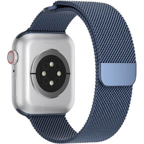 Stainless Steel Metal Band Compatible with Apple Watch Band 38mm 42mm 40mm 44mm 41mm 45mm 49mm, Mesh Magnetic Clasp Loop Strap Wristband for iWatch Ultra Series 9/8/SE/7/6/5/4/3/2/1 Men Women
