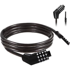 قفل كابل، قفل كابل دراجة مكون من 4 أرقام قابل لإعادة الضبط، 6 أقدام مضاد للسرقة ومقاوم للطقس أقفال كابل مستقيمة لقوارب الكاياك والزورق والقوارب البخارية والسكوتر والدراجات والمعدات الخارجية والتخييم in Kuwait