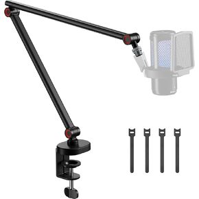 ذراع ميكروفون مع إضاءة RGB، حامل ذراع ميكروفون من الألومنيوم، حامل ذراع ميكروفون قابل للتعديل لـ Blue Yeti HyperX QuadCast SoloCast Shure SM7B MV7 Fifine K669B AM8 وغيرها من الميكروفونات in Kuwait