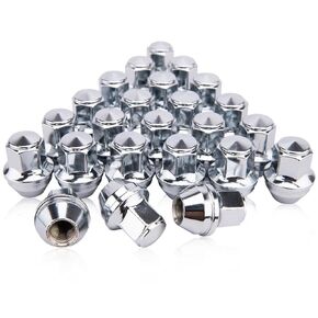 Lug Nuts for 2015-2020 Ford F-150 Expedition Lincoln Navigator Factory Wheels 24 Pcs 14x1.5mm One-Piece Chrome OEM Factory Style Large Lug Nuts